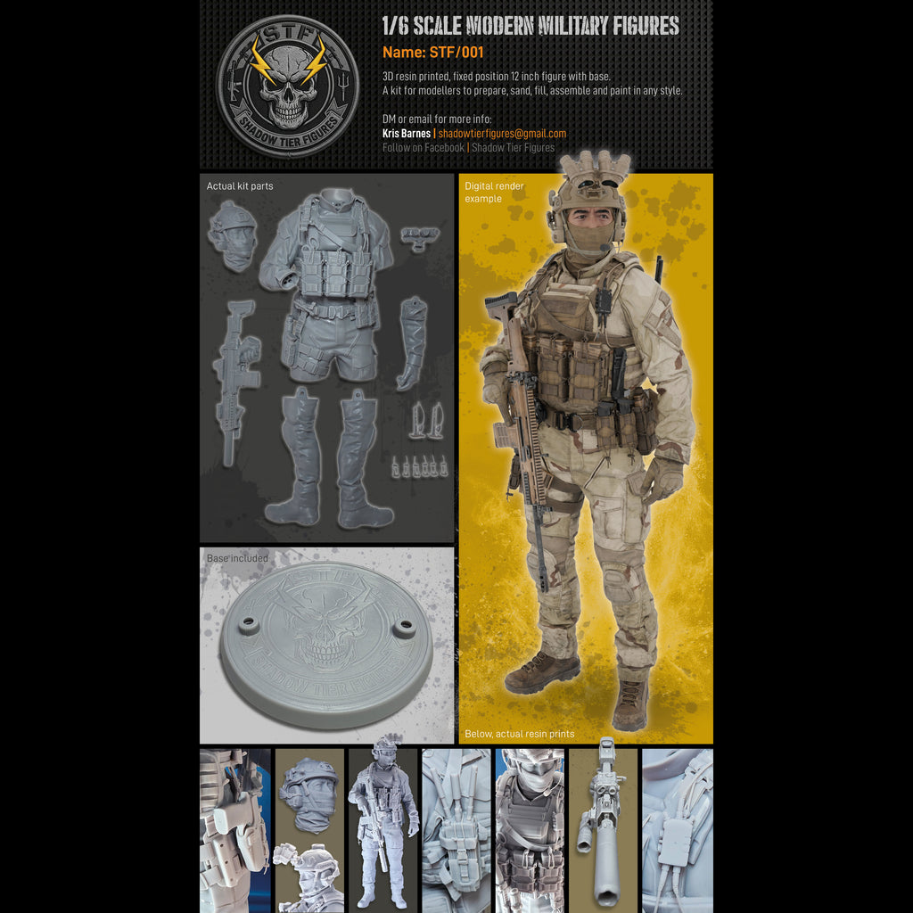Shadow Tier Figures, Modern Military Figure - STF/001