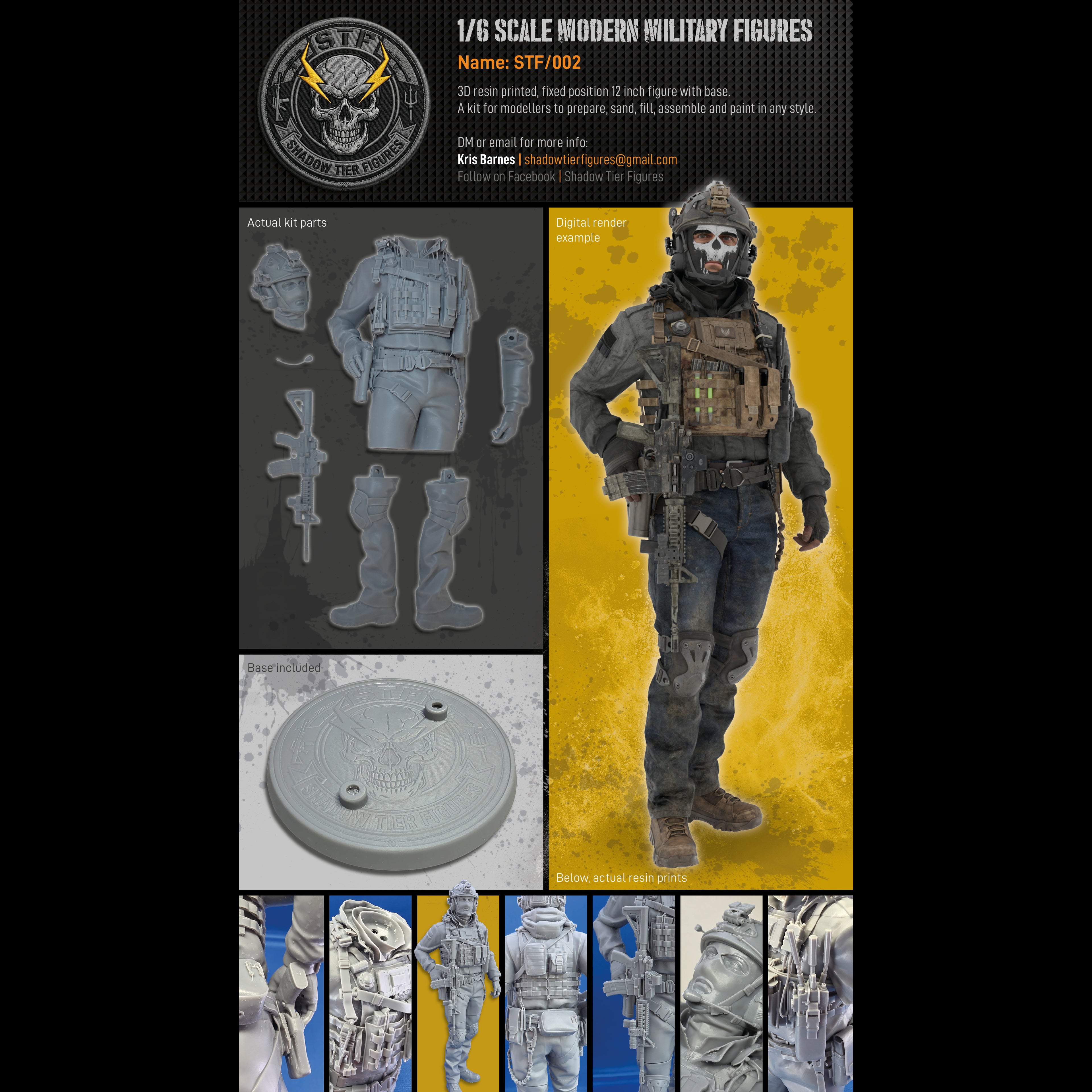 Shadow Tier Figures, Modern Military Figure - STF/002