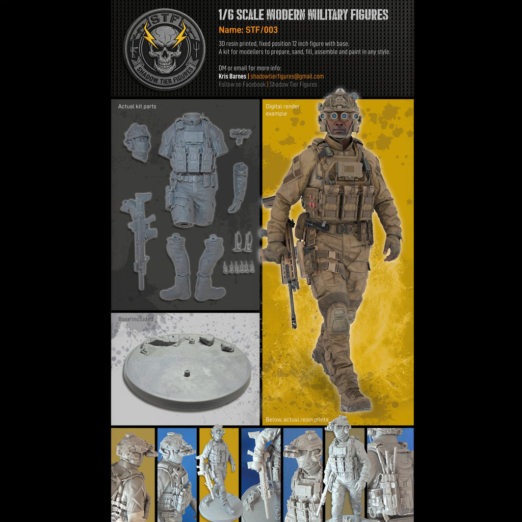 Shadow Tier Figures, Modern Military Figure - STF/003