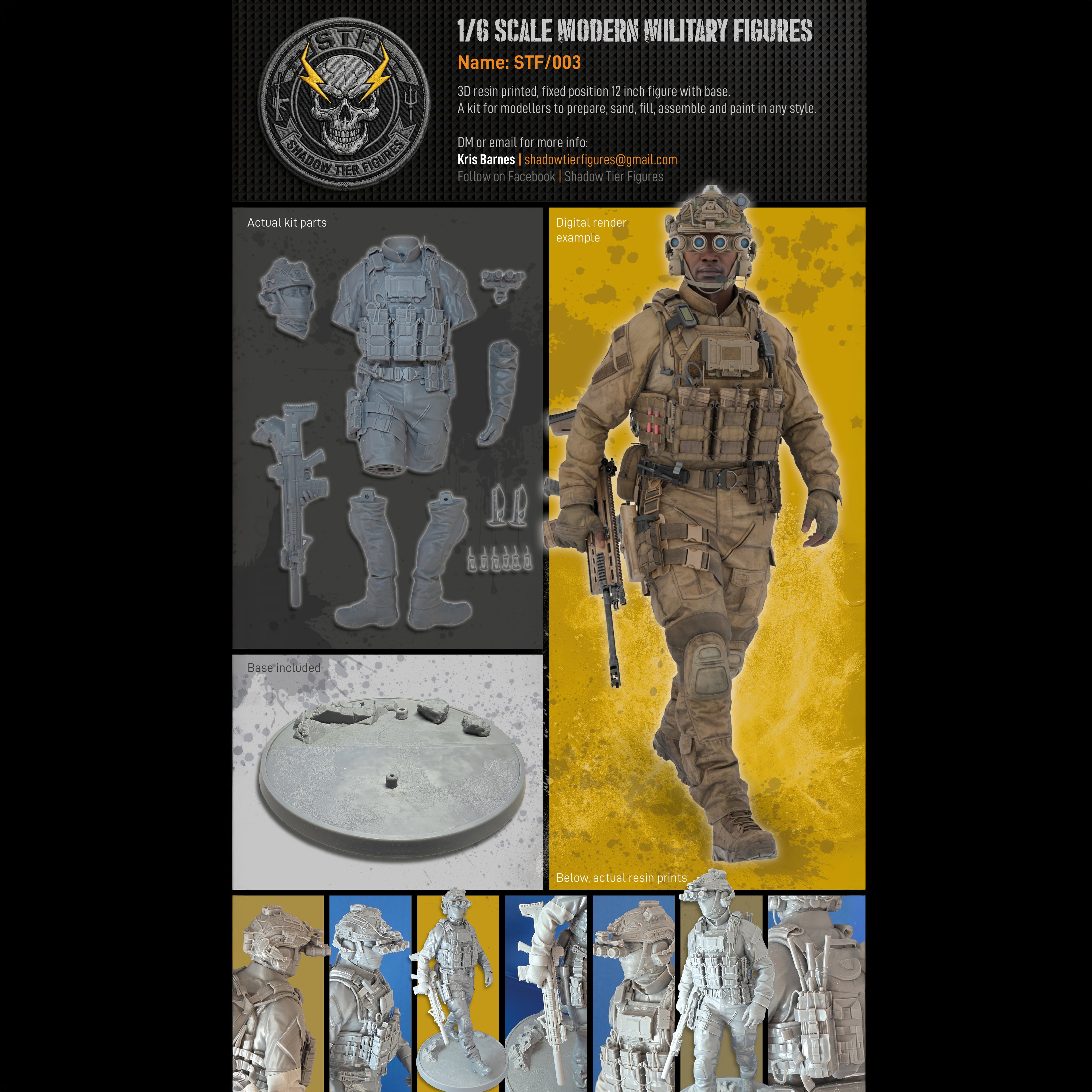 Shadow Tier Figures, Modern Military Figure - STF/003