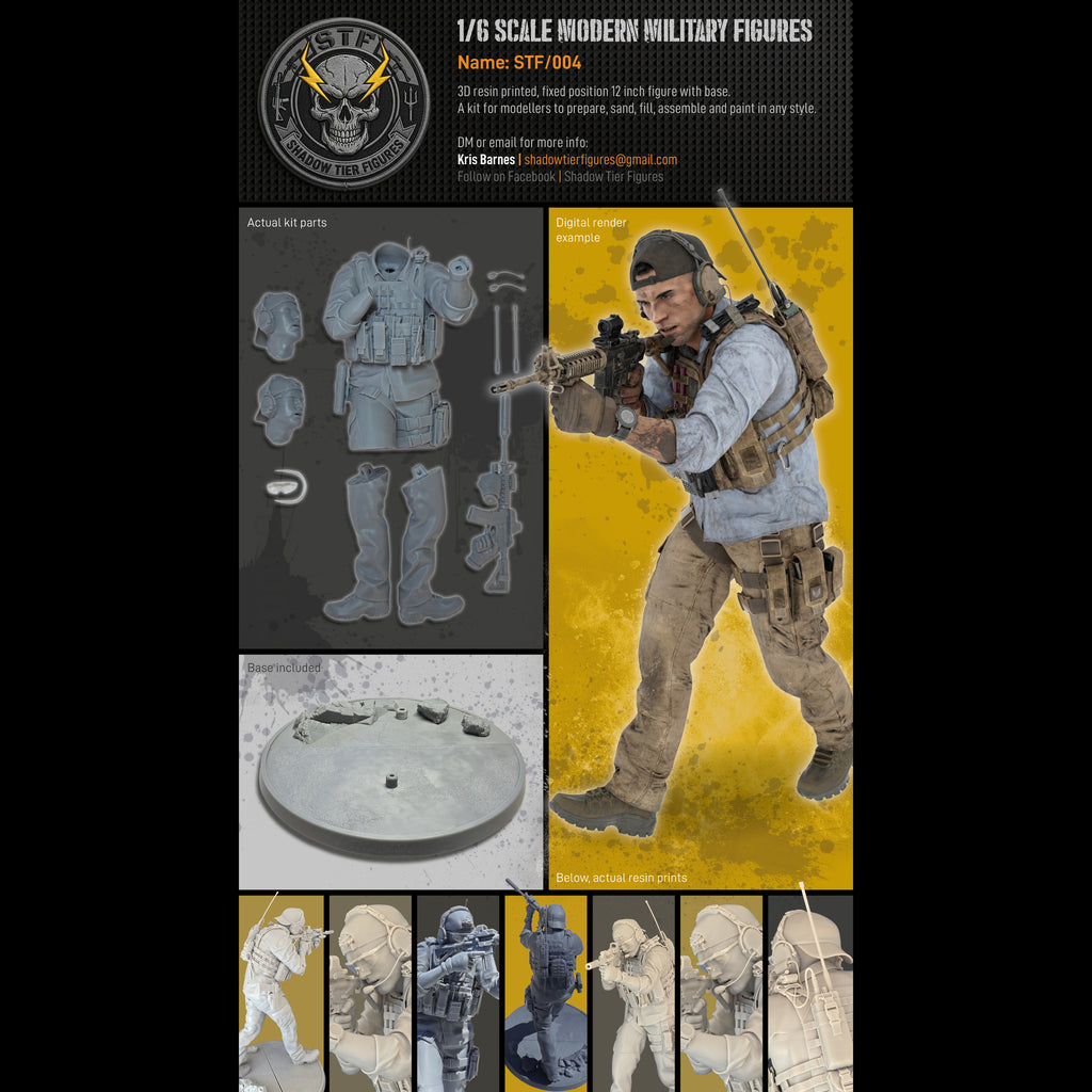 Shadow Tier Figures, Modern Military Figure - STF/004